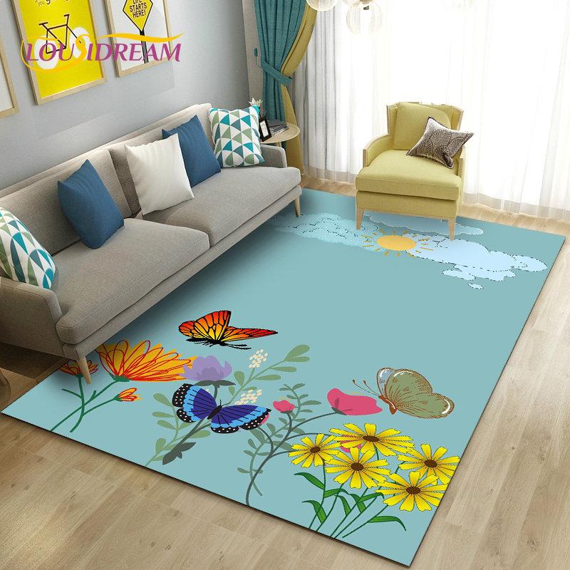 3D коврик в виде гриба, цветка, растения, листа, ковер для гостиной, спальни, дивана, коврик для украшения, кухонный нескользящий напольный коврик