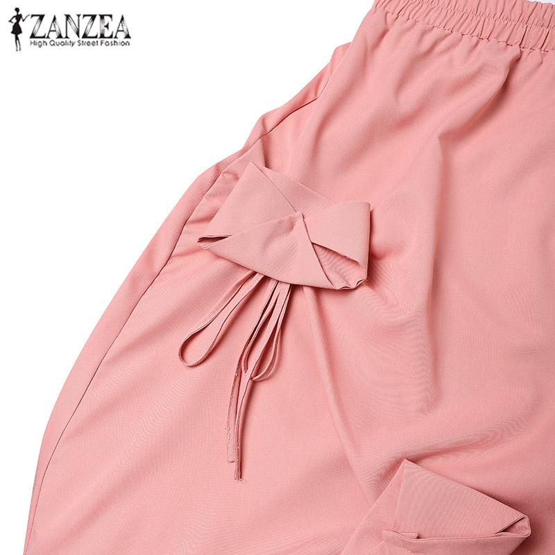 ZANZEA Женские летние юбки А-силуэта с эластичным поясом и цветочным принтом