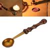  Vintage Wood Handle Anti-hot  Seal Sealing Wax Brass Spoon