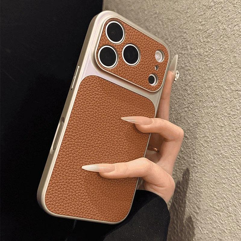 Премиальный защитный чехол с текстурой кожи для iPhone 17 Pro Max, полностью закрывающий корпус и защиту камеры