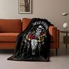 Skeleton cowboy with hat, roses, revolver, bull skull, and "Dead or Alive" text. for all seasons blanket lunch break throw gift