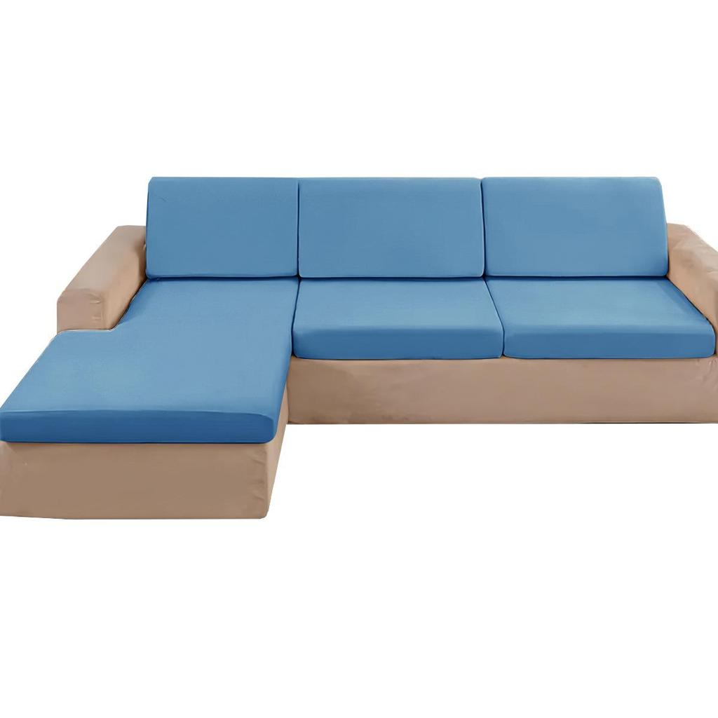 Однотонный эластичный водонепроницаемый чехол на диван из молочного шелка