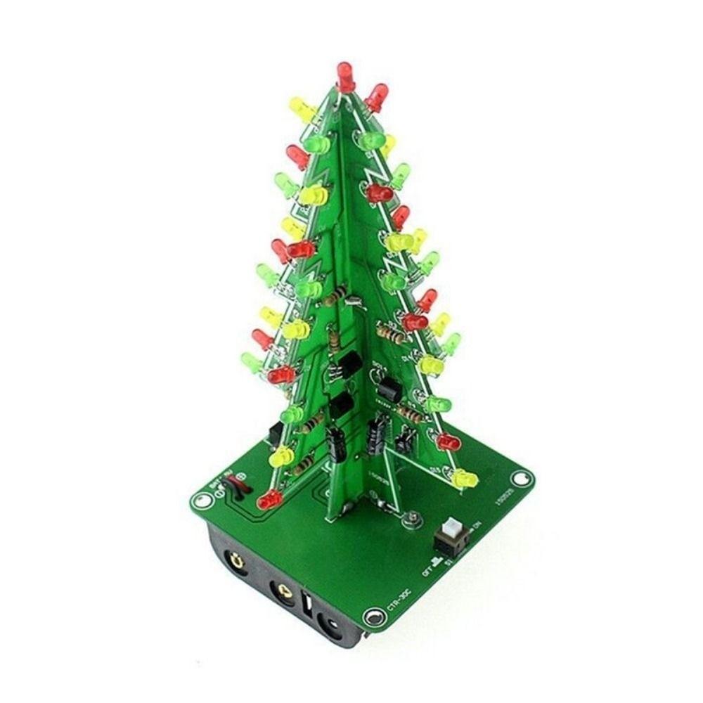 Red Green Yellow Led Led Christmas Tree Flashing Toy Three-Dimensional Design Soldering Practice Kit 3D Led Christmas Tree Kit