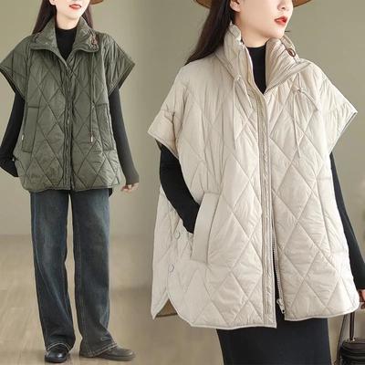 Женская куртка Хлопковый жилет Осень Зима Мода Простота Удобный Пуховый хлопковый жилет Темперамент Универсальный