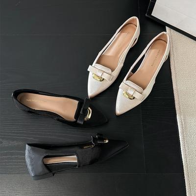 Летняя женская обувь в французском стиле, вулканизированная, на высоком каблуке, ретро-сандалии, с острым носком, роскошный дизайн, для ношения с платьями