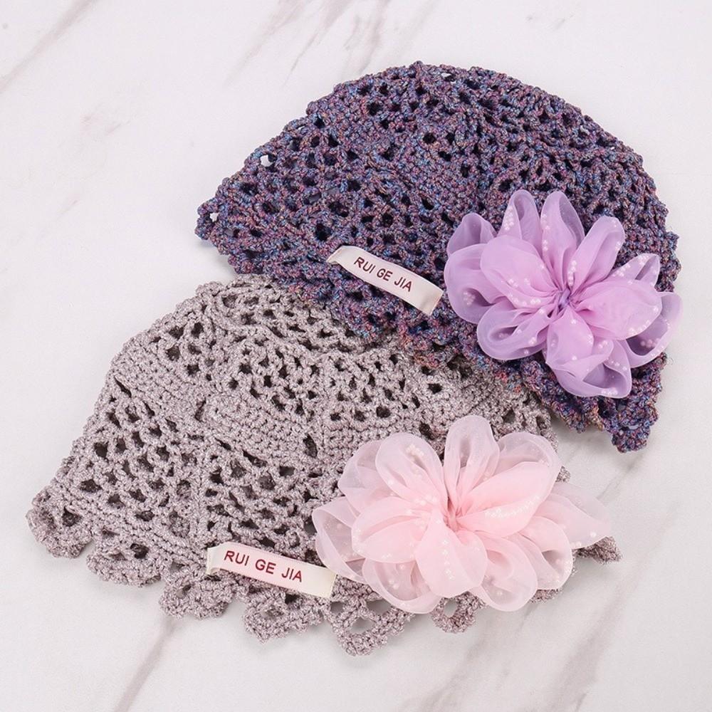 Breathable Hollow Pullover Hats Hollow Out Beret Cap Elegant Beanies Cap Summer