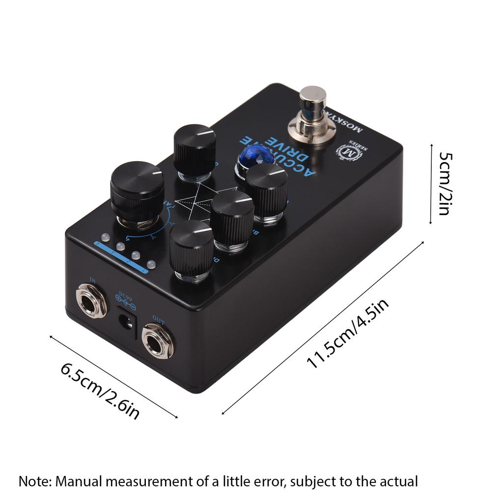 MOSKYaudio ACCURATE DRIVE Гитарный привод Бас Педаль эффектов Громкость/Яркость/Драйв/Гейт/Атака-4 Режим DC