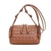 Genuine Leather Mini Camera Bag Woven Design Crossbody Shoulder Women Daily Use Soft Structured Square Purse