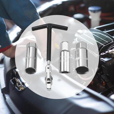 Набор головок для свечей зажигания, универсальный инструмент для снятия и установки, гаечный ключ с Т-образной ручкой для автомобиля