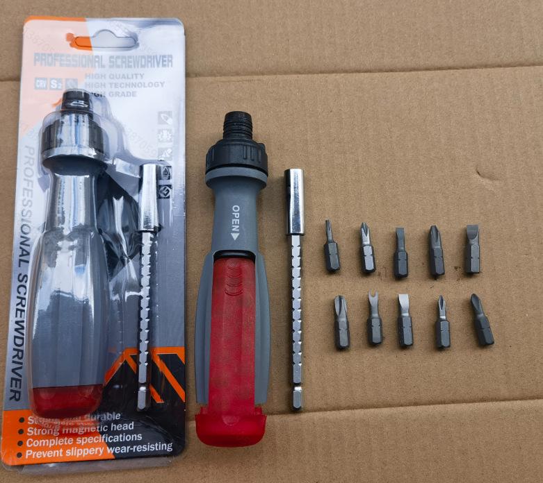 10-in-1 Multifunctional Ratchet Screwdriver Set: Phillips, Torx, Multi-angle, and Odd-shaped Bits with Sewing Machine Screwdriver