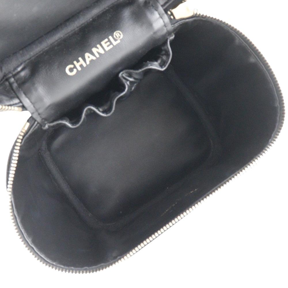 Chanel Косметичка A01998 Знак COCO Сумка черная Кожа Кавьяр Женская Б/у