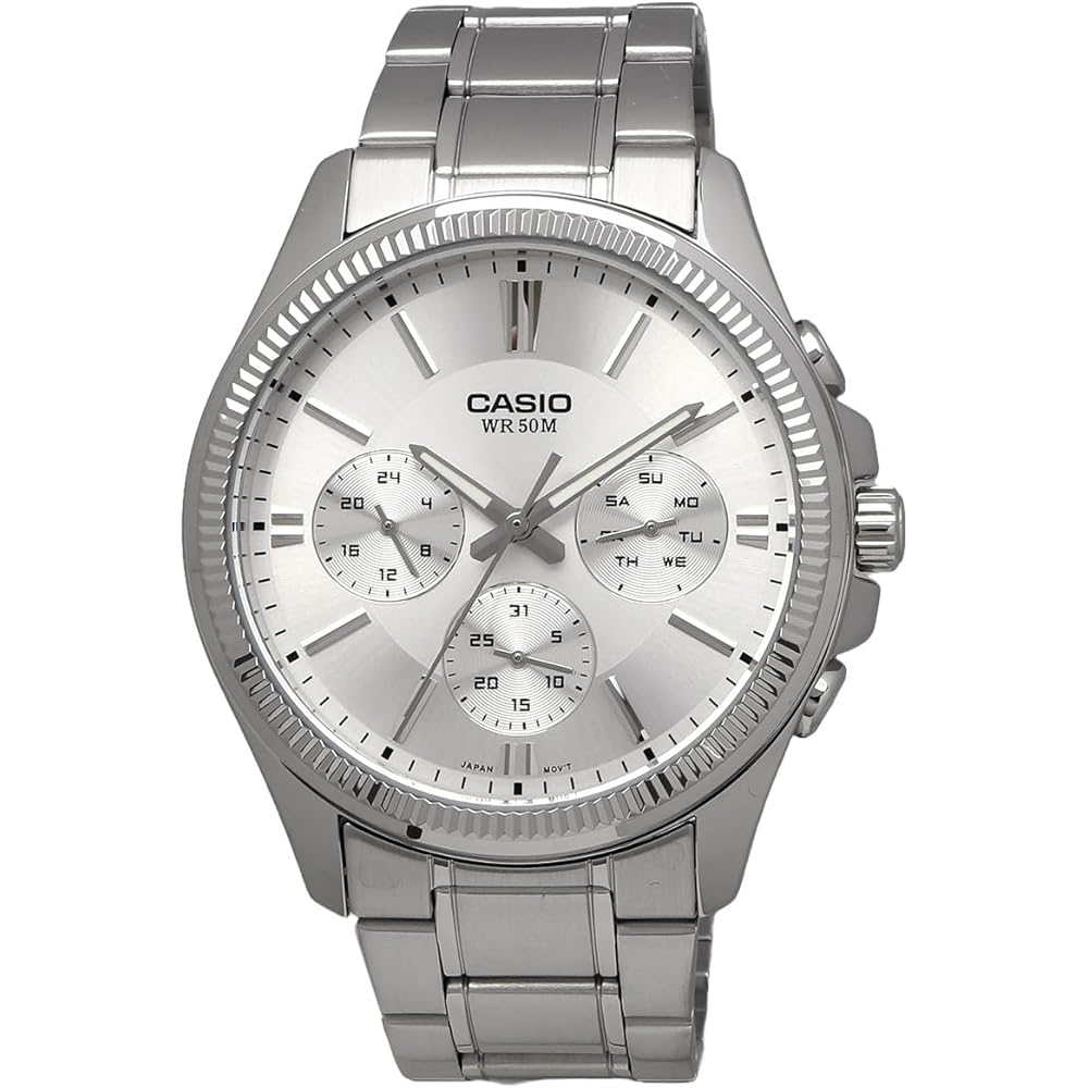 Casio Standard Quartz Men's Watch MTP-1375D-7AV Silver 24-Hour Display Multi-Axis Overseas Model