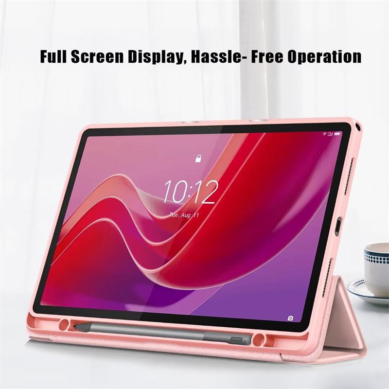 Совместим с lenovo xiaoxin Pad 2024 TB331 Tab M11 TB330 Чехол для планшета Акриловый Прозрачный Трехскладной Противоударный Кожаный чехол