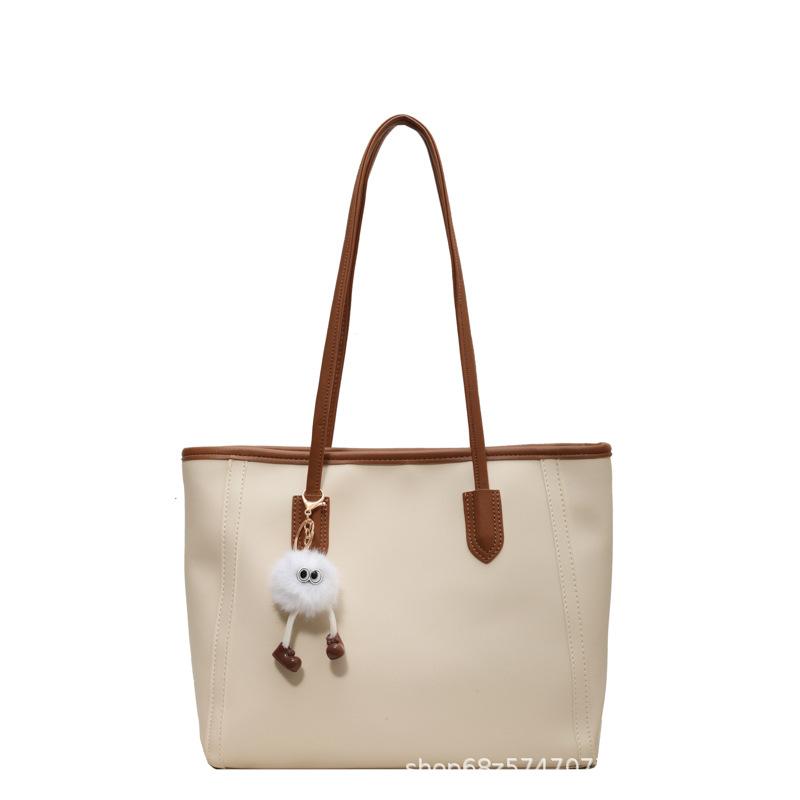 2025 New PU Women's Bag Cute Pendant Handbag Messenger Bag Large Capacity Shoulder Bag Zipper Model