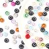 100-Pack 4x7mm Acrylic Smiley Face Beads - Drip Oil Electroplated, DIY Letter Beading Accessories