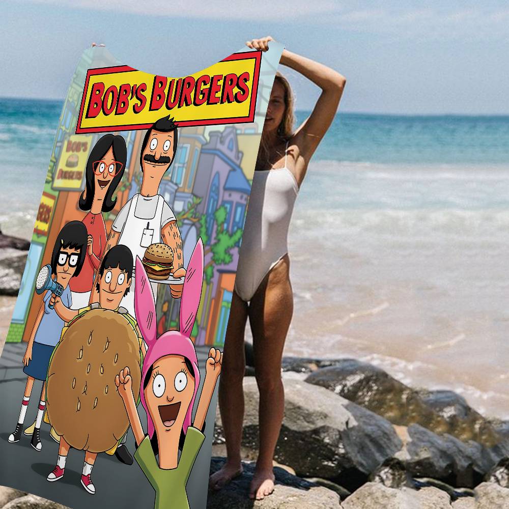 Мультяшная Bobs B-Burgers Аниме Пляжное Полотенце для Купания Мягкое Впитывающее Мочалка Детские Подарки Для Детей Путешествия Кемпинг Спортзал