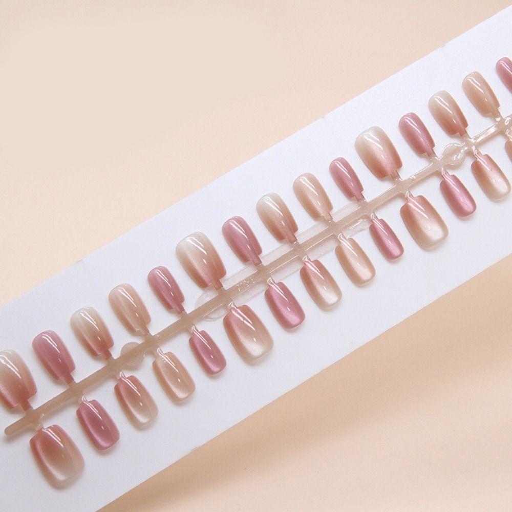 Блестящие накладные ногти Длинные квадратные типсы Модные накладные ногти Сделай сам