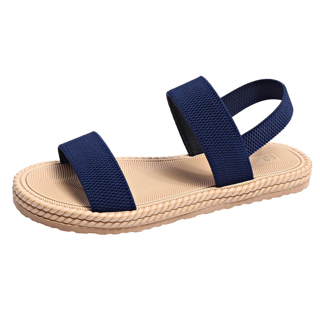 Lightweight Women's Flat Sandals Summer Fashion Elastic Band Roman Sandals Woman Comfortable Non Slip Beach Sandalias Mujer