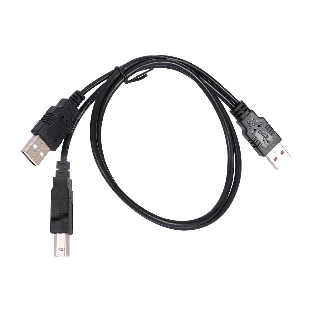 Черный 80 см сканер для принтера двойной USB USB мужской кабель передачи данных Y-кабель мужской к стандартному B мужской