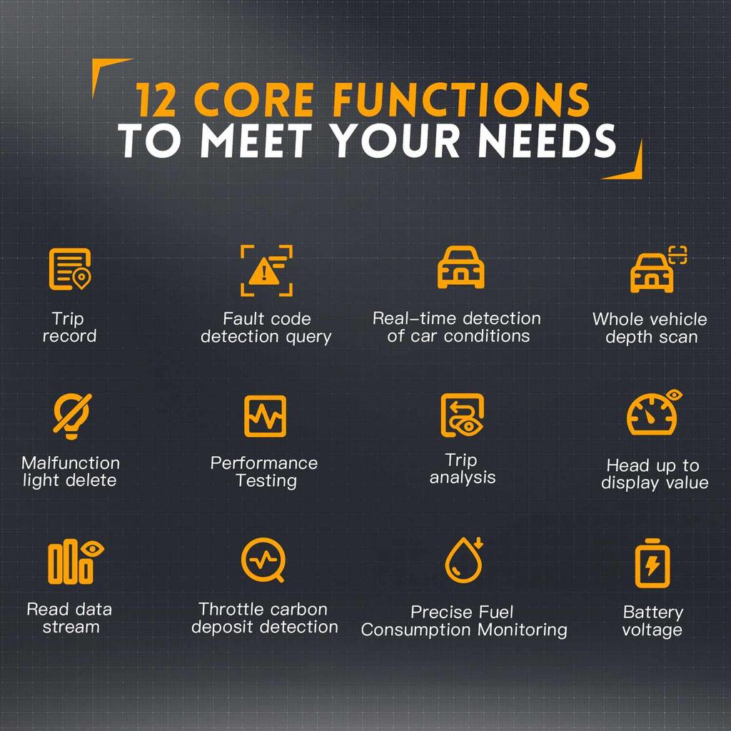 FD10 Car OBD2 Scanner Code Reader Clear Error OBD Diagnostic Tool IOS Android BluetoothV5.1 Check Engine Light Car Repair