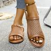 Large Size Mesh Hollow Flat Sandals Women's 2025 Summer New European and American Breathable Fashion Casual Sandals