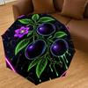 1pc Neon Glowing Plums Automatic Open/Close Umbrella Compact Folding Umbrella with 8-Rib Shaft for Women/Men, Elegant Birthday1297S