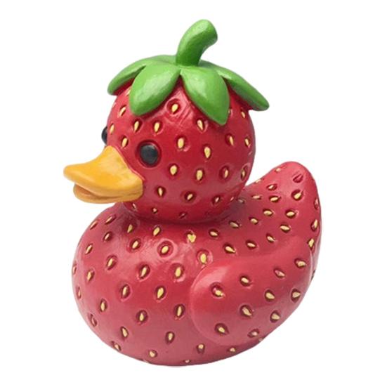 Fruit Duck Figurine Peach Pineapple Grape Strawberry Banana Resin Statue