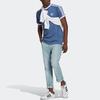 Adidas Originals Vintage Stripes 3-Series Tee with Embroidered Logo Men Tops Blue GN3501