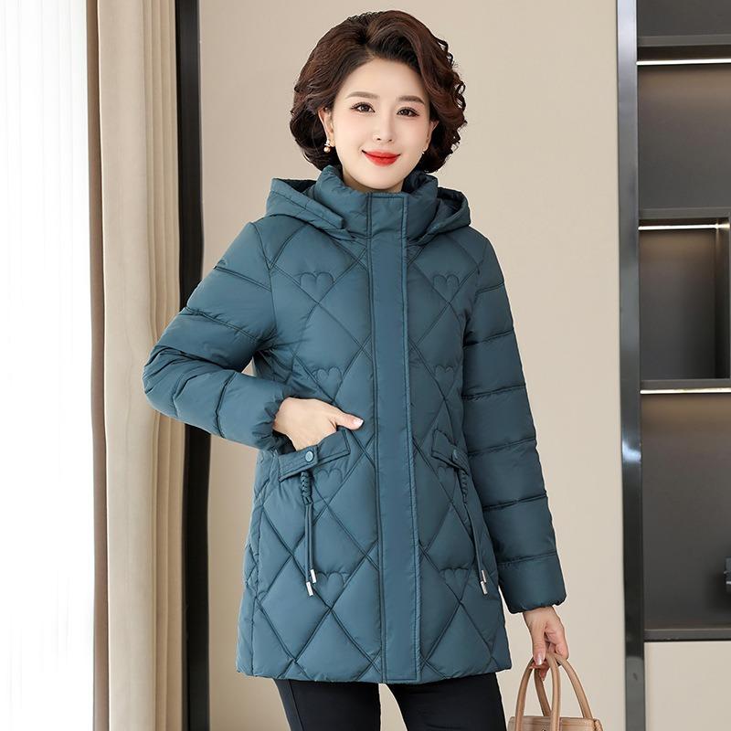 Mom's Winter Down Cotton-padded Clothes Middle-aged Women's Winter Cotton-padded Jackets New Wide Too Autumn and Winter Jackets Thickened
