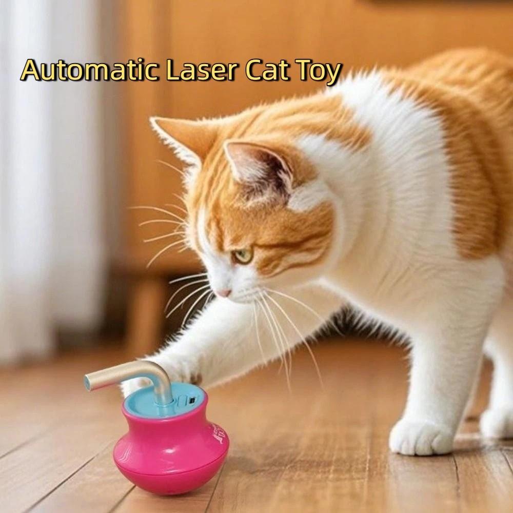 Автоматическая лазерная игрушка для кошек с вращением на 360°, USB-зарядка, антистолкновение, кошачий балансир, инфракрасный лазер, интерактивная игрушка для питомцев