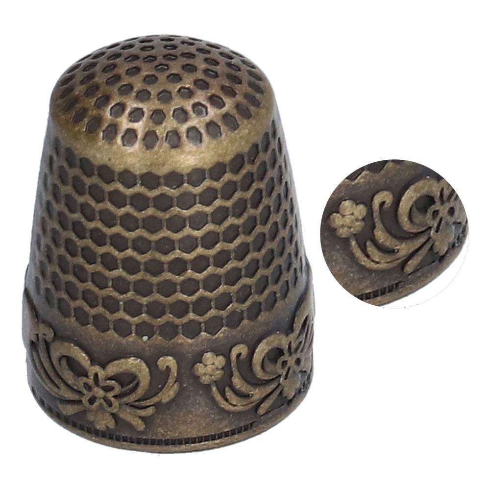 10pcs Vintage Bronze Sewing Thimbles Safe Grip Design Quilting Thimbles For Home Use