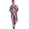 Мужской костюм в стиле ретро диско с полосками для праздничной вечеринки - Радужный, Мужской костюм на Хэллоуин