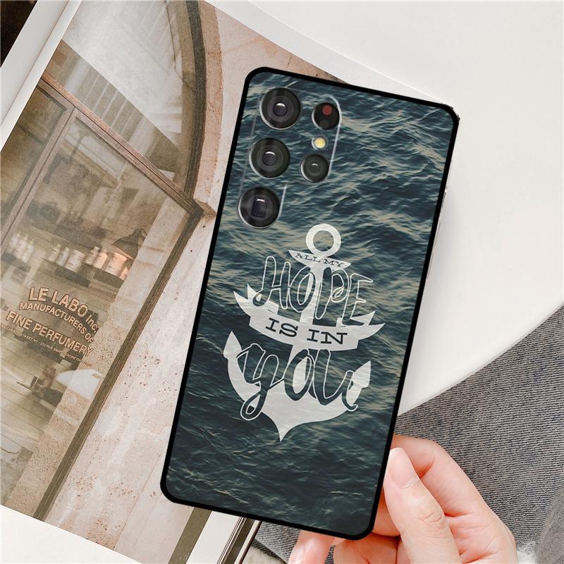 Чехол для телефона Полоски Якорь Лодка Корабль Для Samsung Galaxy S24 Ultra S9 S10 S20 S21 S22 S23 Plus S24 FE S25 Ultra