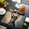 4-Pack Noble Miniature Pinscher Puppy Portrait Art Placemats, Fashion Printed Pattern Table Mats, Suitable for Dining Tables, Kitchens, Parties,