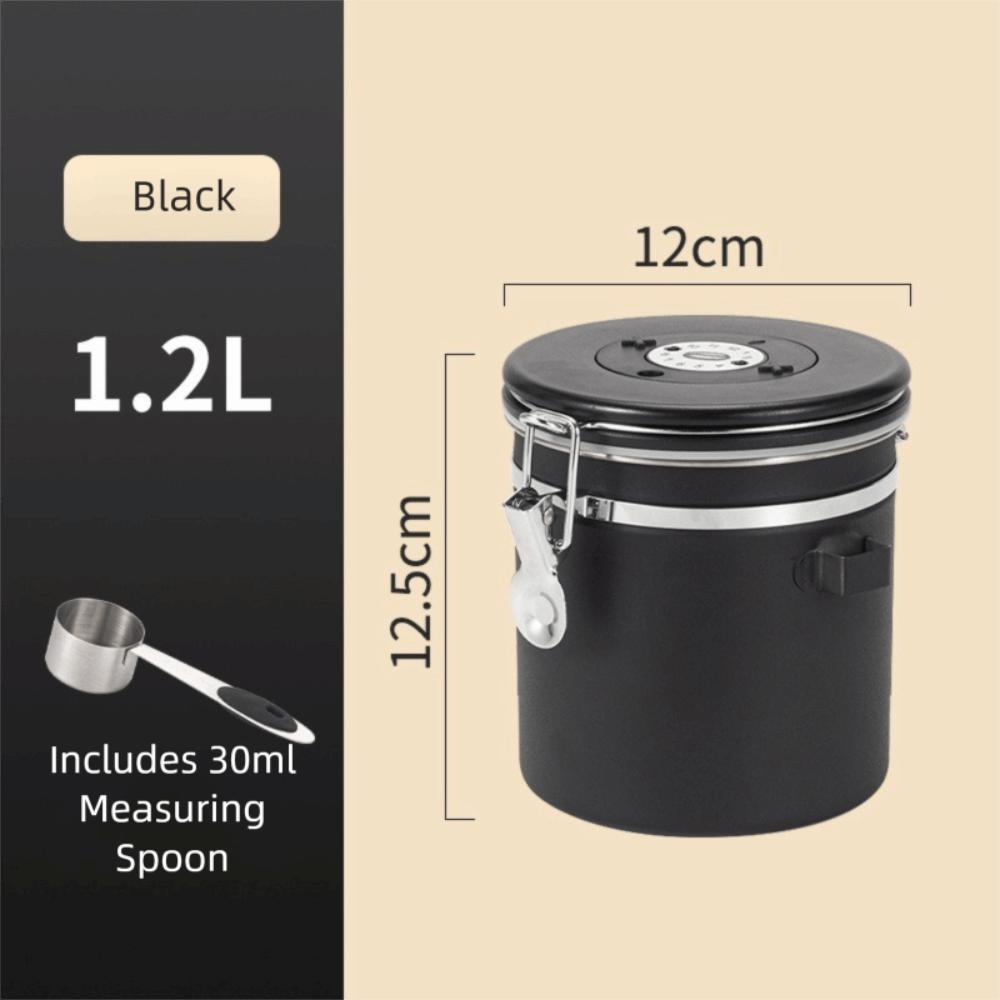 Sealed Coffee Bean Storage Box Stainless Steel Kitchen Storage Jars Coffee Bean Cans  Cafe Supplies