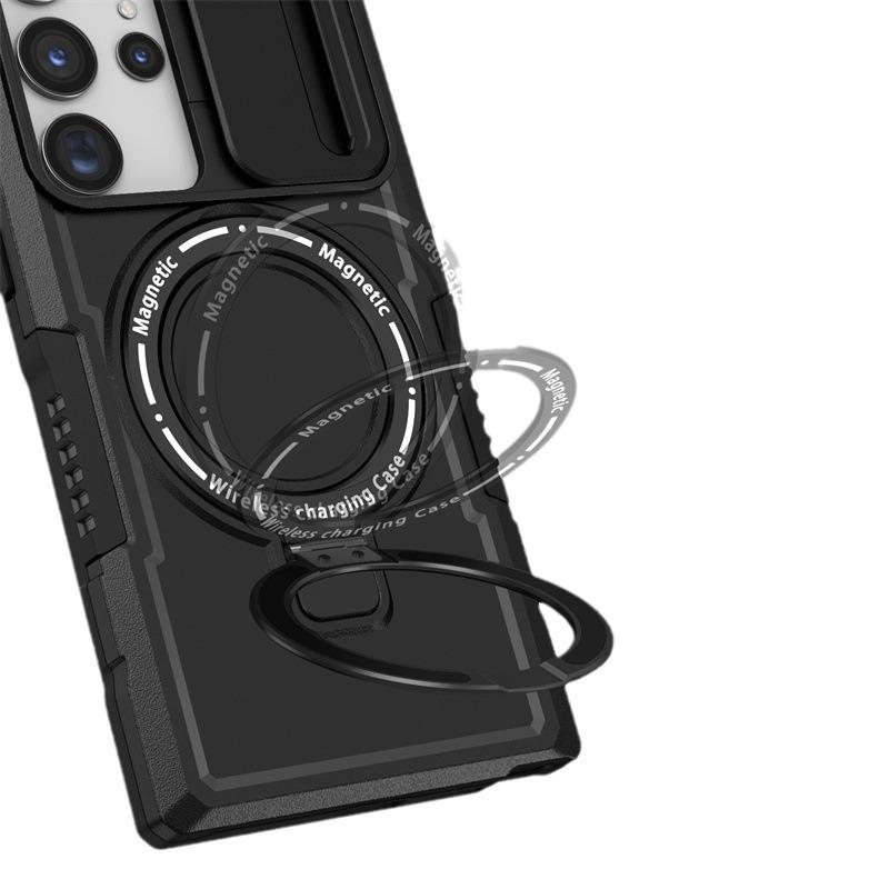 Новая модель Подходит для Samsung S25 Ultra Fulcrum Магнитное выдвижное окно Чехол для мобильного телефона Note20U Противоударный чехол-подставка
