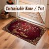 Decorative Artwork Theme Crystal Velvet Floor Rug Personalized Custom Name Text Warm Carpet Home Decoration