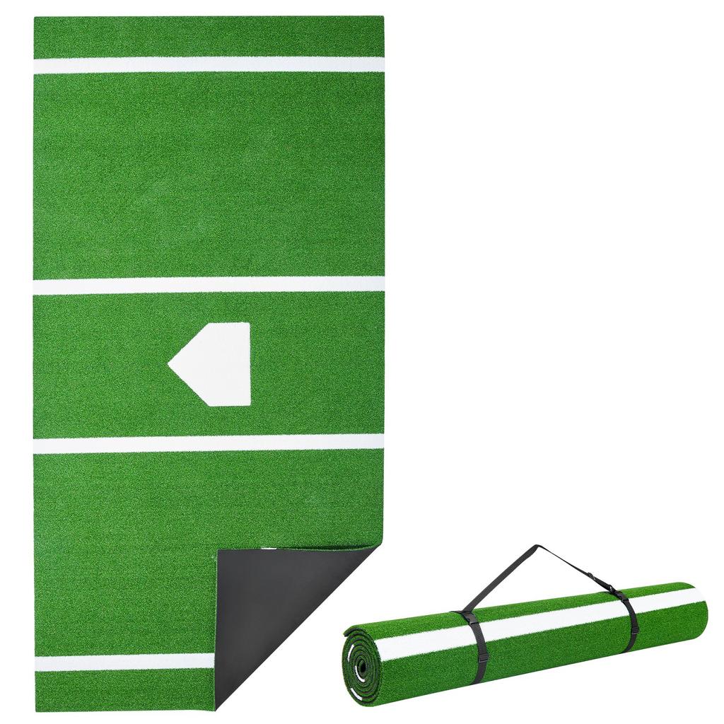 VEVOR Baseball Hitting Mat, 366x183cm Batting Cage Mat, Batters Box Turf Mats, Softball Batting Practice Equipment with Home Plate and Anti Fade Turf