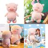 Fluffy And Furry Pig Stuffed Animal Fill Material Of Down Cotton Available In Pink And Light Blue