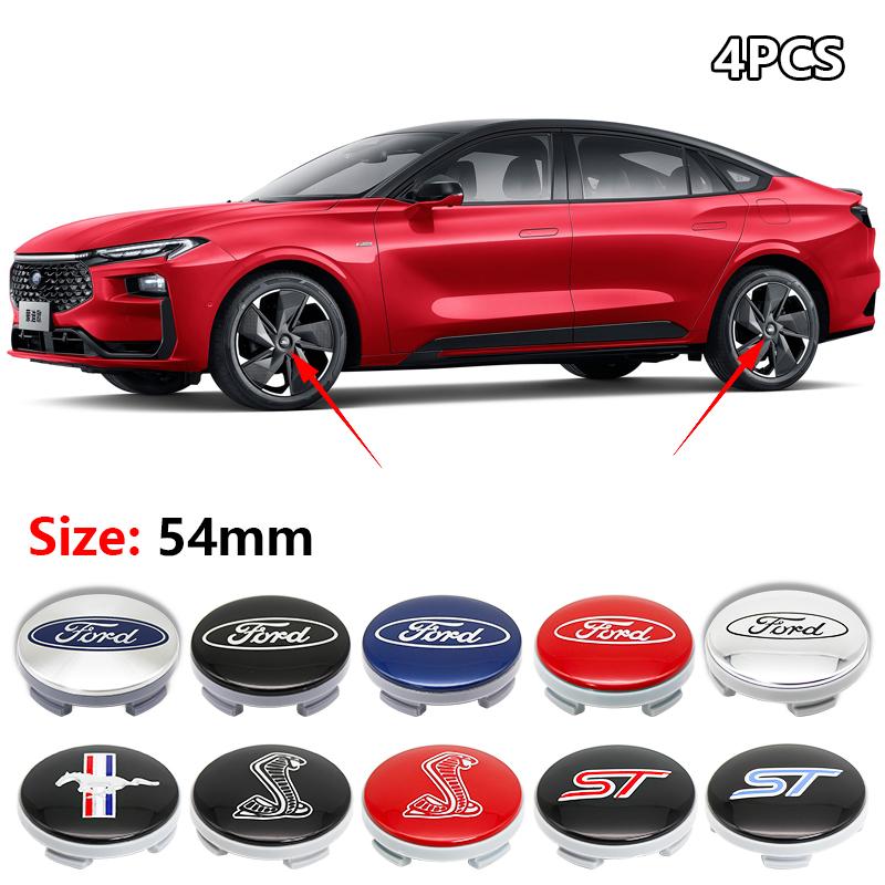 4pcs 54mm Wheel Center Cap Logo Hub Cover Badge Emblem For Ford Focus Mk2 Mk3 Fiesta Ranger Mondeo Mk4 S-MAX Kuga Mustang Escort