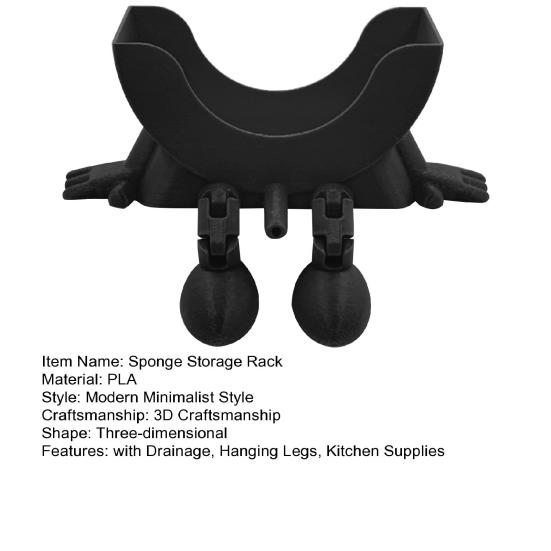 Держатель для губки, напечатанный на 3D-принтере, с дренажными ножками, подставка для губки для ванной, кухни, раковины, столешницы, многофункциональный органайзер для губок, полка для хранения