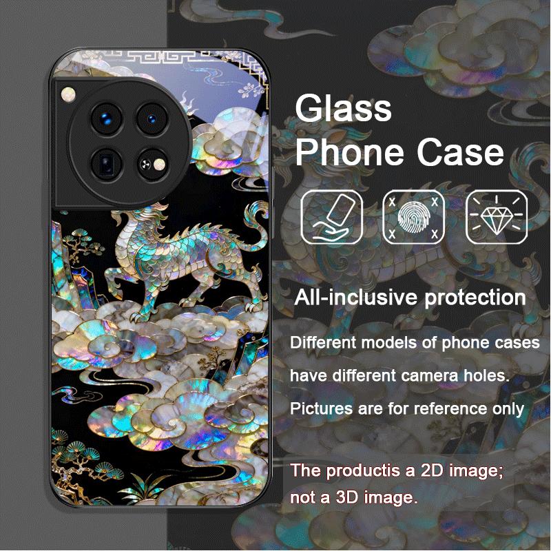 Стильный чехол из закаленного стекла с принтом под мрамор с рисунком тигра и дракона для OnePlus 13R 12 11 ACE2 3 Pro Nord 2T 4 CE3 Lite