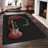Red Guitar Design with Dire Straits Theme Non-slip rug suitable for living room and bedroom sofas