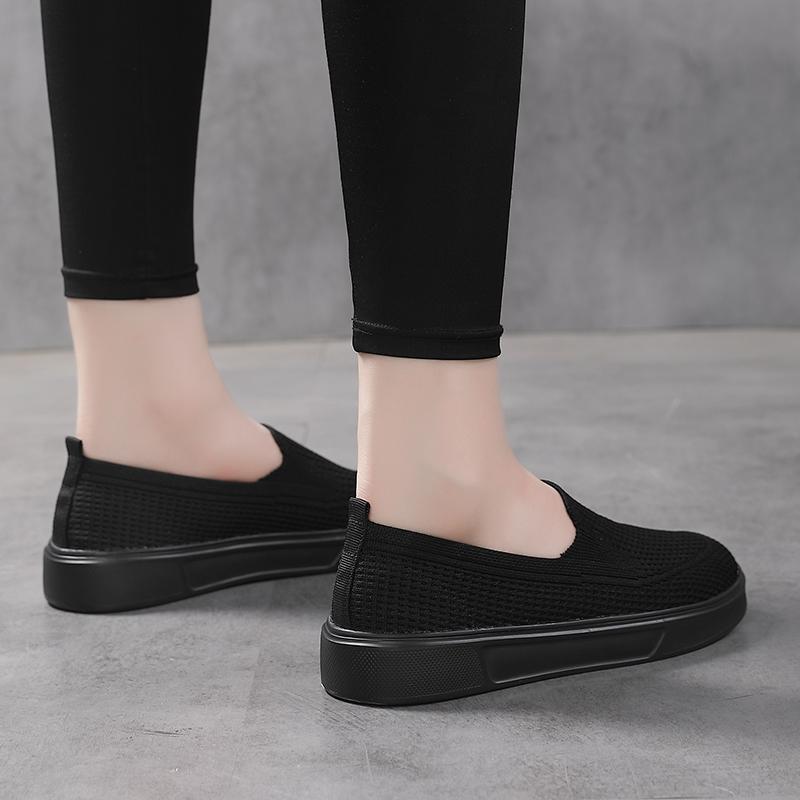 Women's Black White Loafers Driving Shoes Comfort Casual Slip On Walking Minimalist Breathable Moccasins for Mother