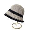 Полосатая осенне-зимняя шапка однотонная маленькая шапка в стиле ретро, универсальная, модная, плюшевая вязаная шапка, шляпа-ведро