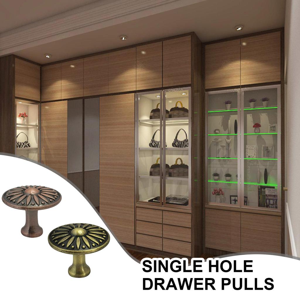 Antique Finish Single Hole Pull Knob Metal Drawer Handle Rustic Single Hole Cabinet Pull 12pcs for Elegant Interiors