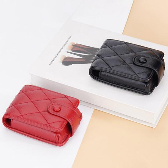 Женская сумка для хранения помады с зеркалом, однотонная искусственная кожа, портативный мини-путешественник, женский блеск для макияжа для губ, оттенок, лак, органайзер, чехол