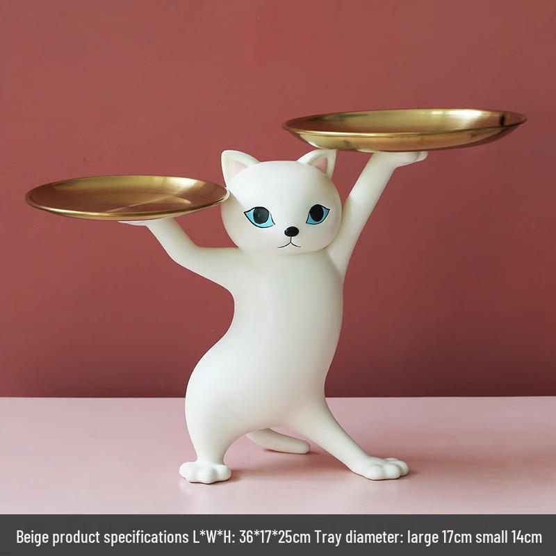Креативный поднос для песочной скульптуры кота: Мультяшный органайзер для ключей и украшение для гостиной или прихожей, идеальный подарок на новоселье