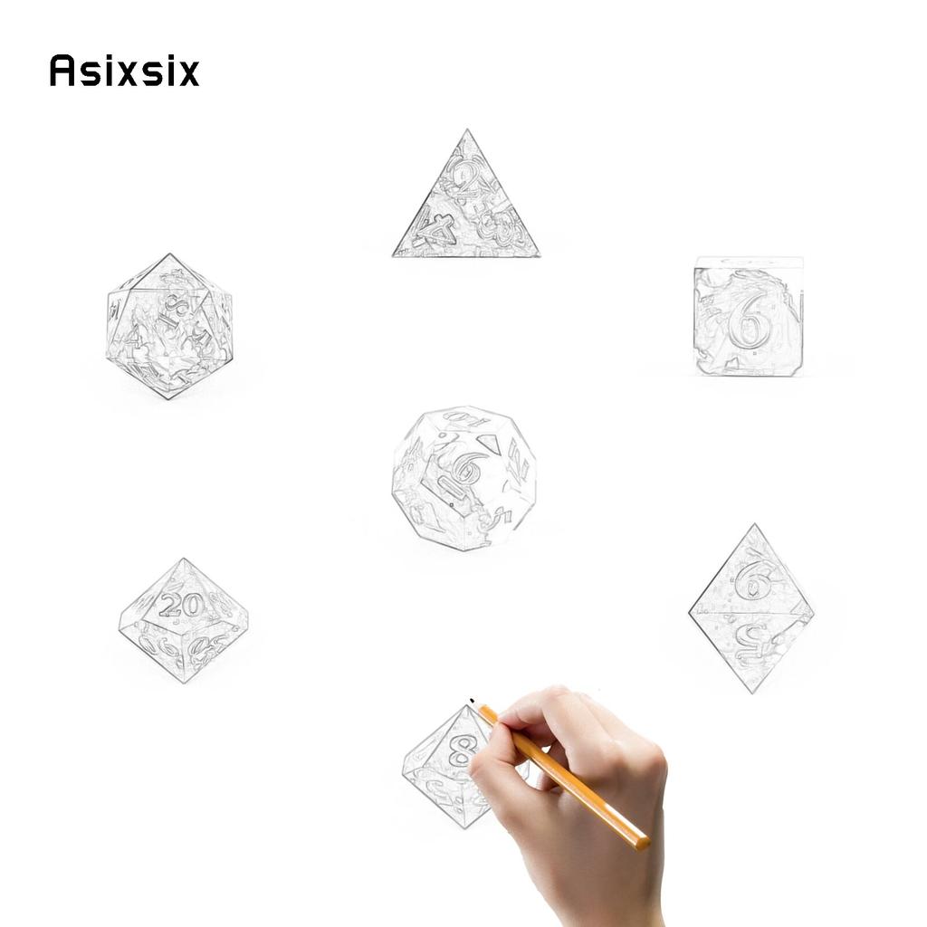 7 Pcs Red Resin Golden Number Sharp Edge Dice Polyhedral Dice Suitable for Role-Playing RPG Board Game