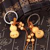 Ring Bag Pendant Key Chain Wishful Good Luck Gourd Peach Wood Keyring Chinese Traditional Keychain